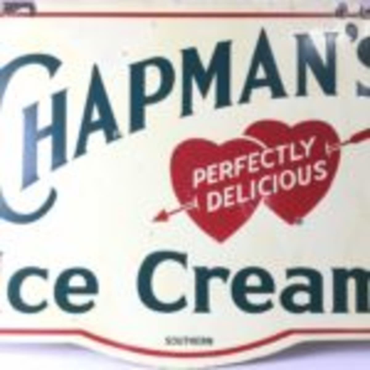 Vintage 1950s Chapman Ice Cream Advertising Sign 