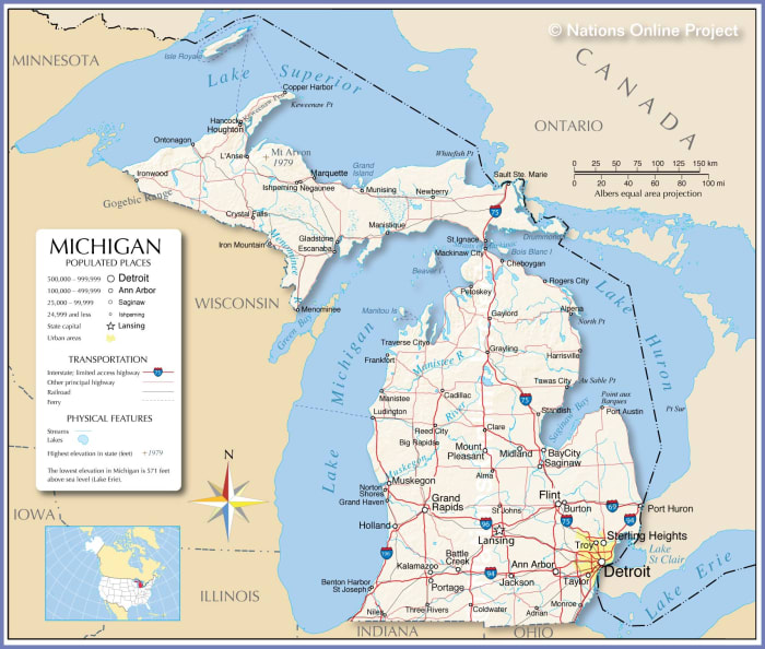 Michigan 1M Treasure Hunt Is On Antique Trader   Michigan Map 