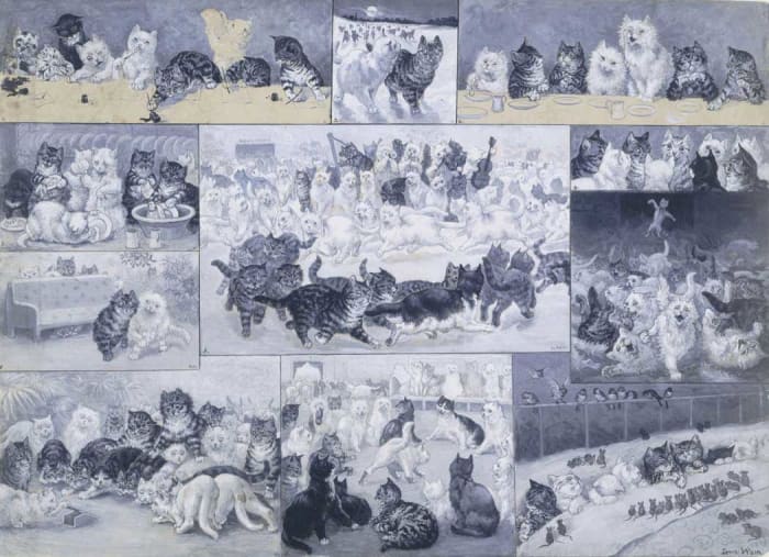 Louis Wain "A Kitten's Christmas Party"