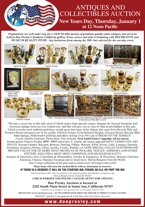 Weekly Antique Auction & Show Ads: Jan. 1 - Feb. 8, 2015 - Antique Trader