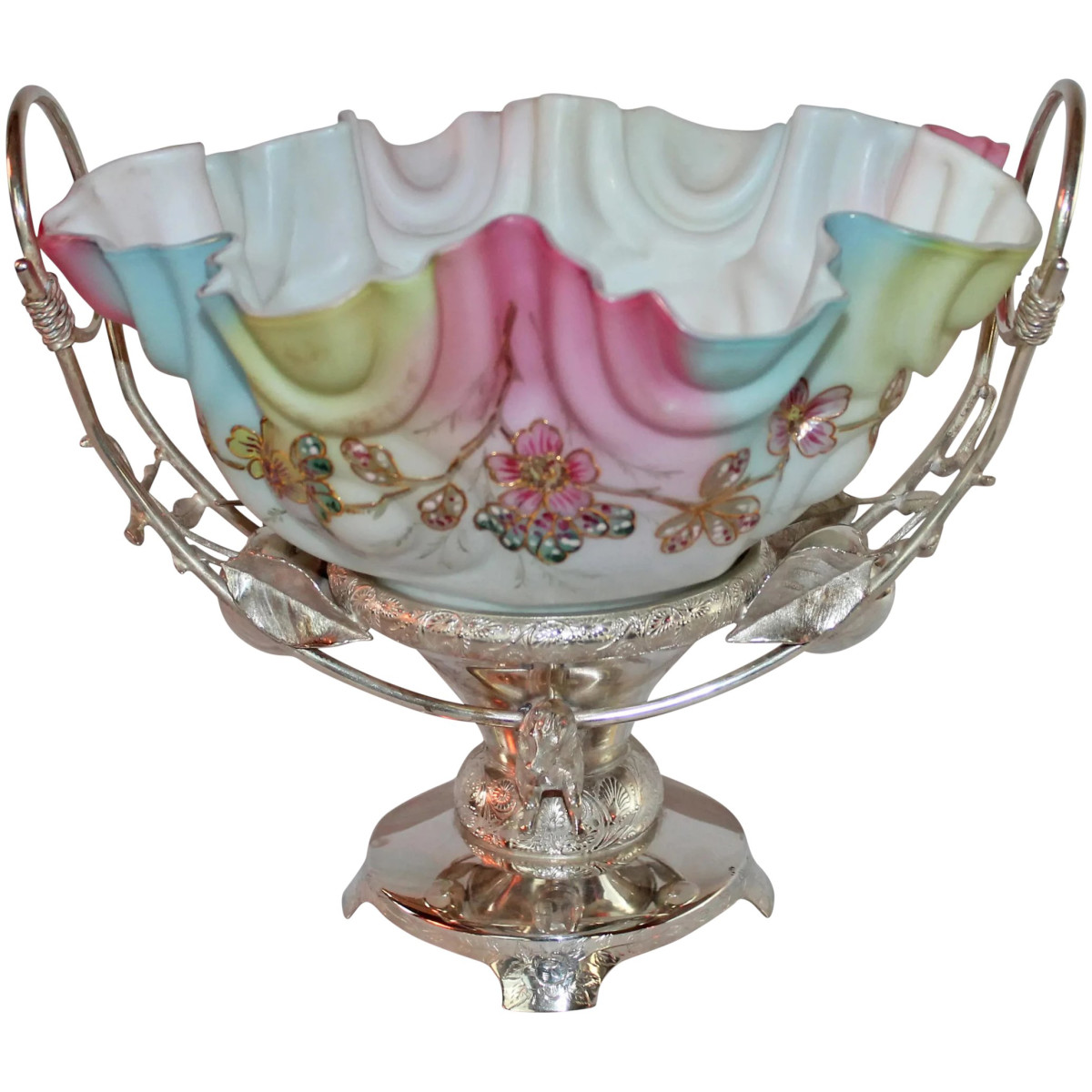 Victorian glass basket